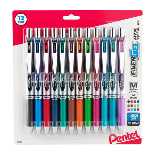 EnerGel RTX Refillable Liquid Gel Pen, (0.7mm) Assorted Ink 12-pk – Pentel  of America, Ltd.